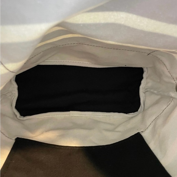 Lands' End Black and Brown Striped Tote Bag - Picture 5 of 6